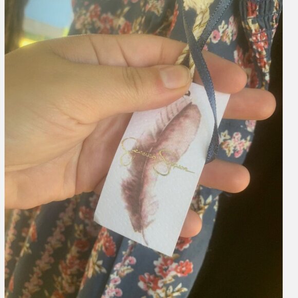 Jessica Simpson Floral Pant Ruffle Jumpsuit Womens Size L - Picture 2 of 7